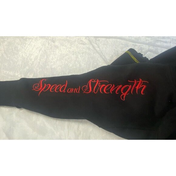 Speed & Strength Womens M Black Embroidered Hoodie Zip Killer Queen Thumb Holes - Picture 7 of 12